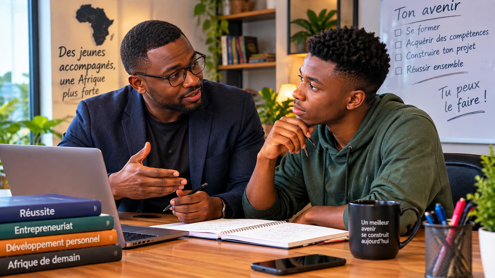 Un mentor Kinetix accompagnant un jeune